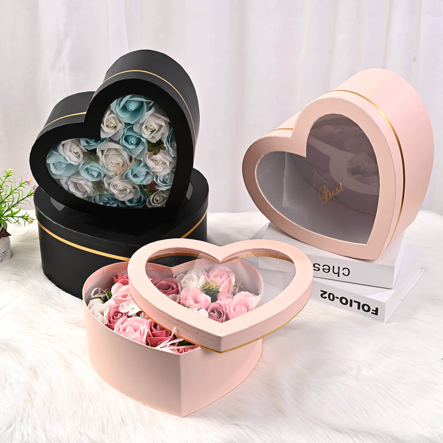 flower heart box