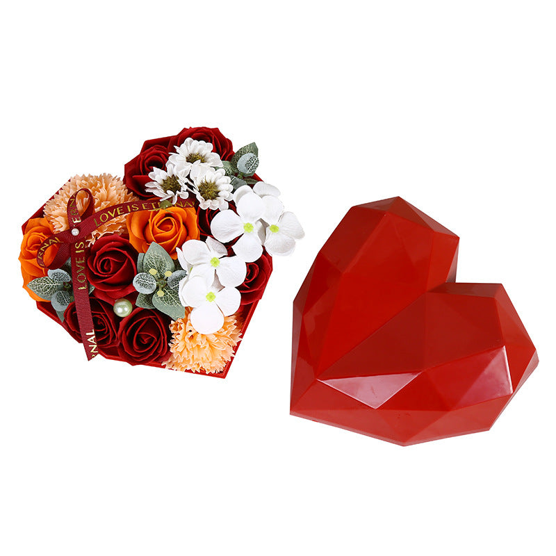 red heart shaped flower