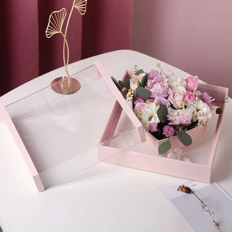 empty heart shaped gift box