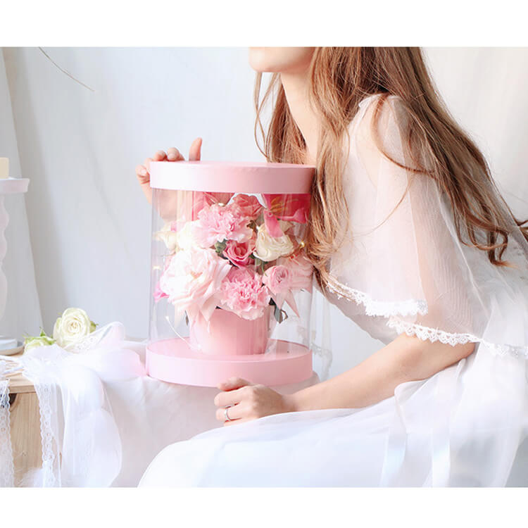 white round flower box