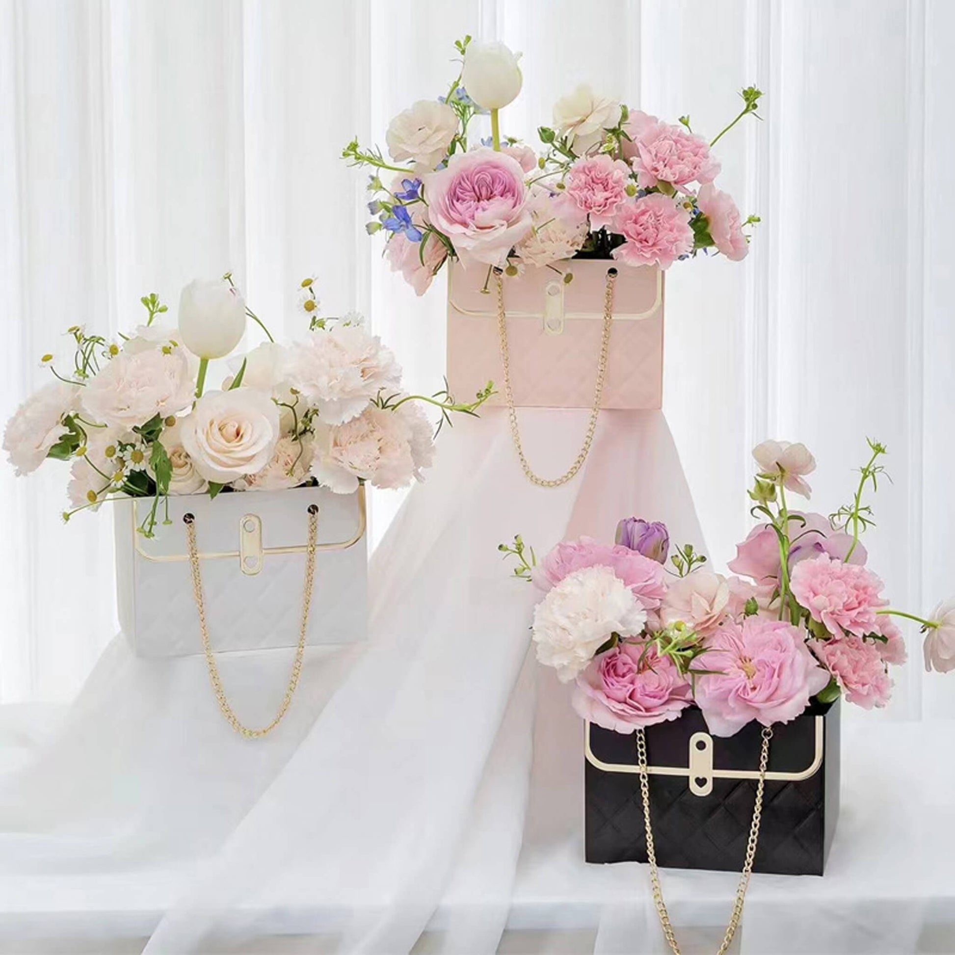 Tote Bouquet Floral Paper Gift Packaging Chain Bag