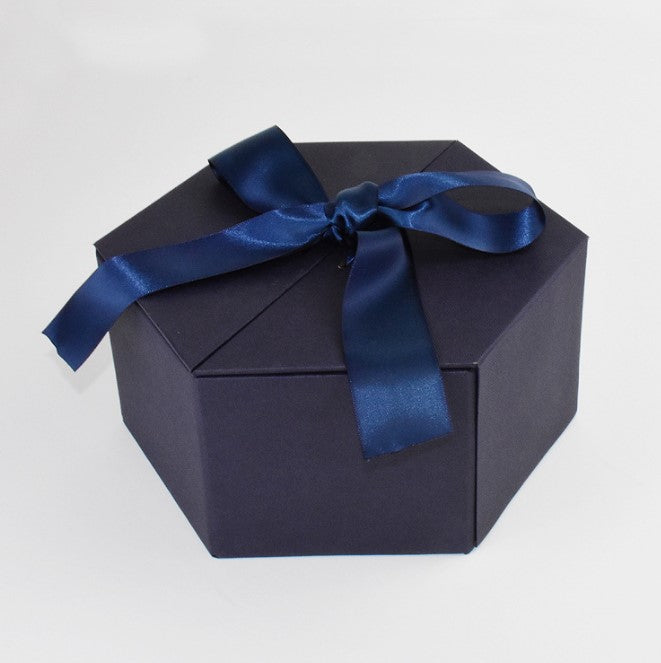Blue hexagon flower box