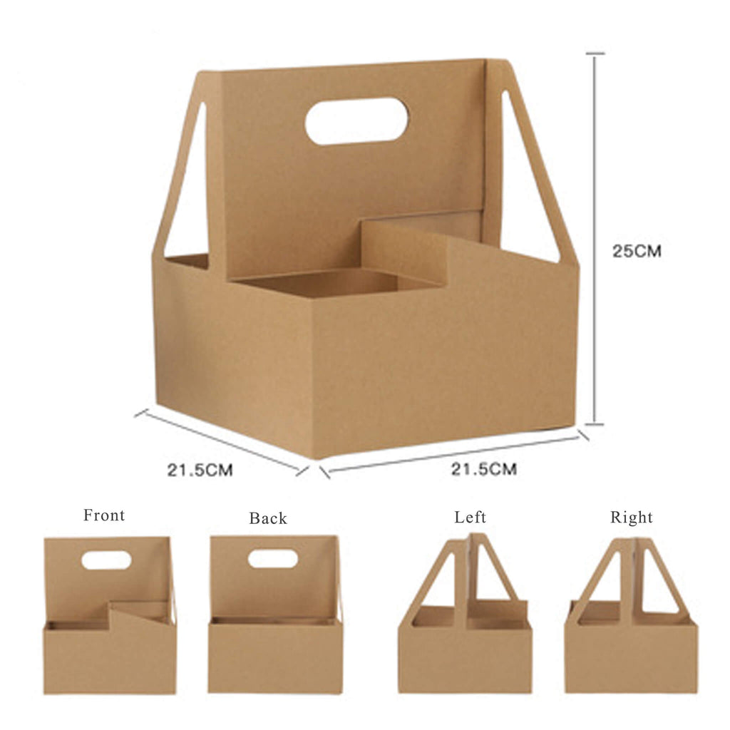 5pcs Coffee Tote Kraft Paper Flower Box