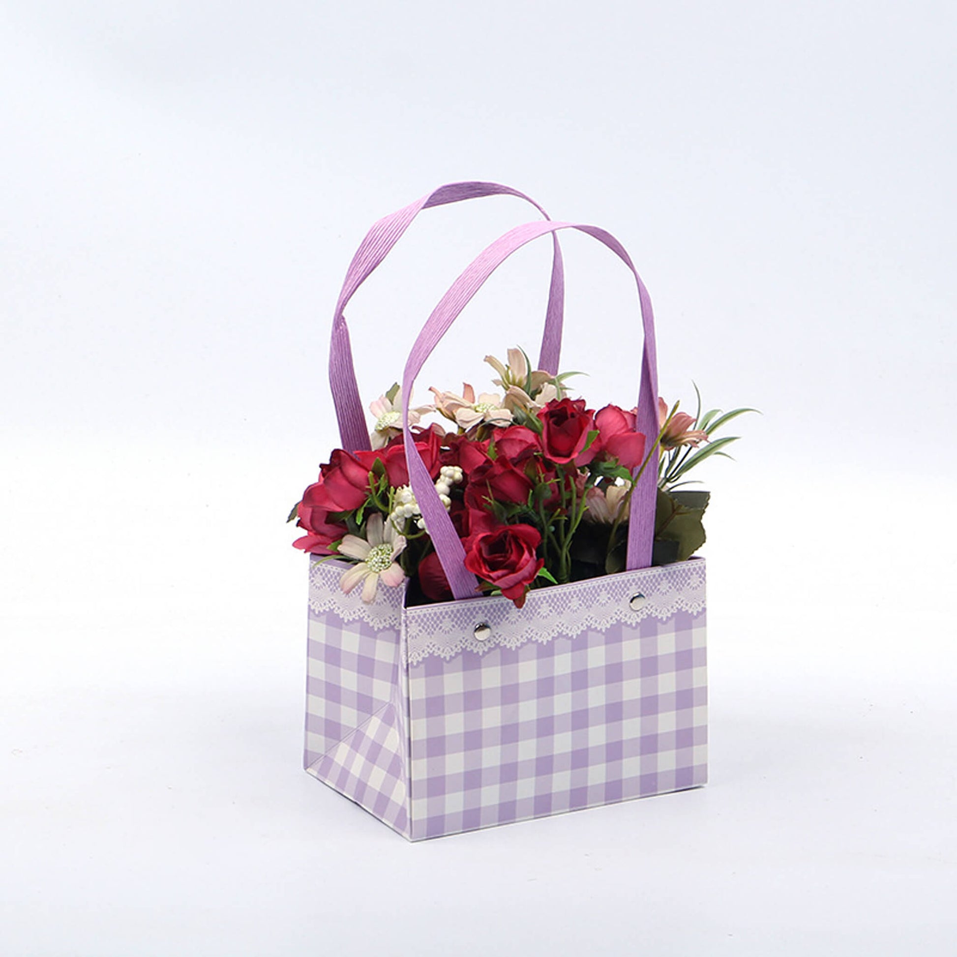 Elegant Flower Packaging Gift Paper Bag with Handles