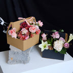 Caja de embalaje de papel kraft plegable para floristería