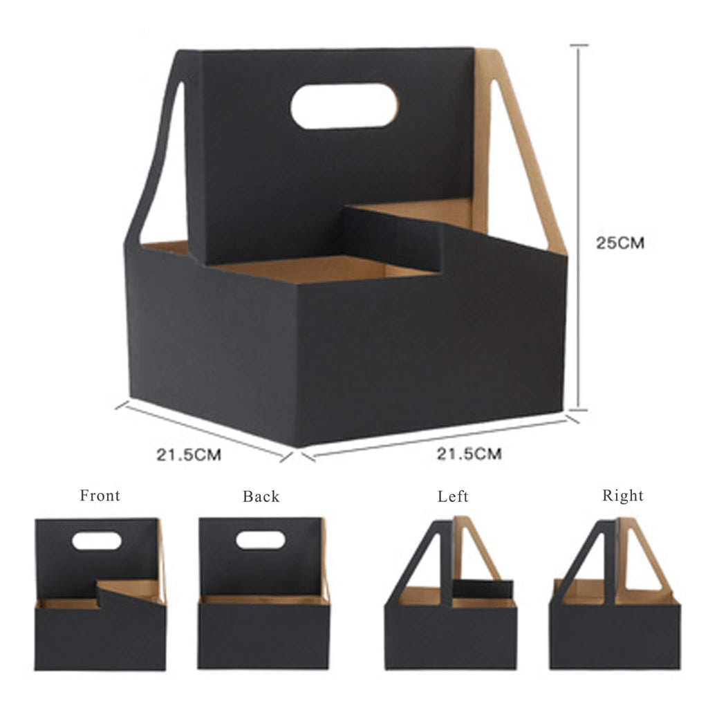 5pcs Coffee Tote Kraft Paper Flower Box