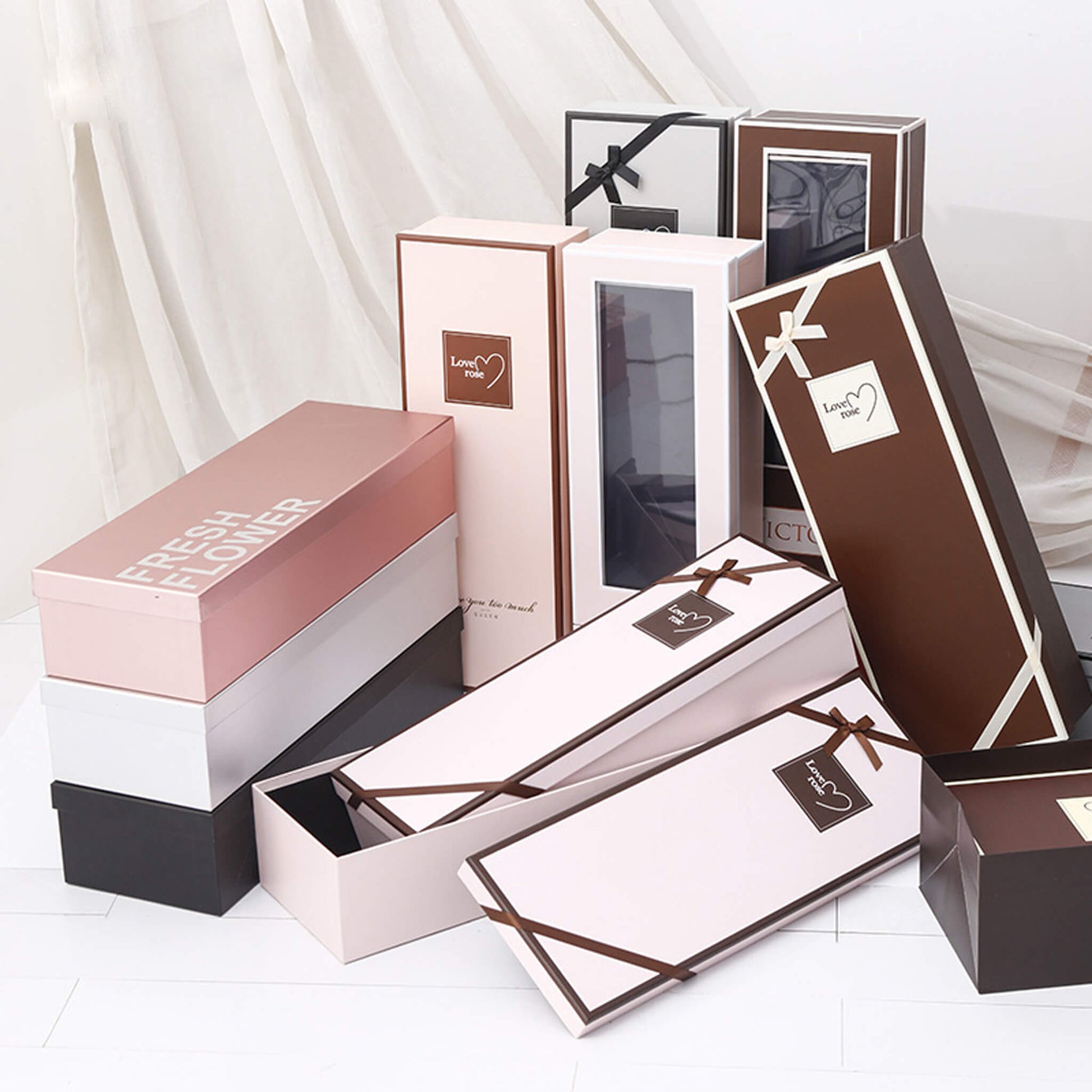 rectangle gift box with clear lid
