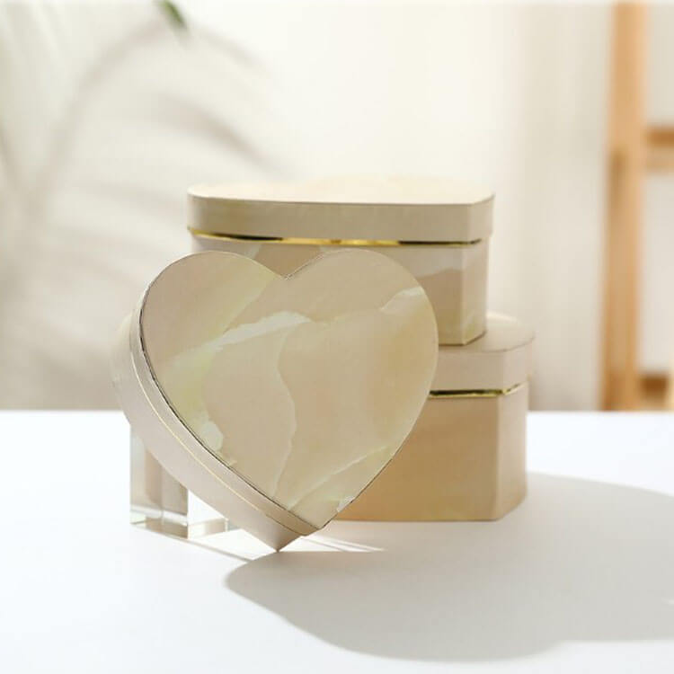 Heart Shaped Marble Boxes - Set of 3pcs